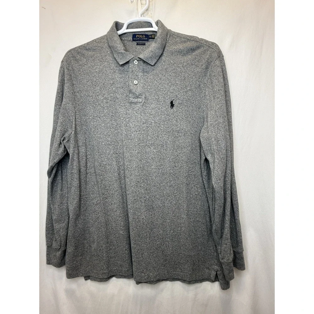 Polo‎ Ralph Lauren XL Gray Longsleeve Polo Classic Fit Preppy Classic Golf
